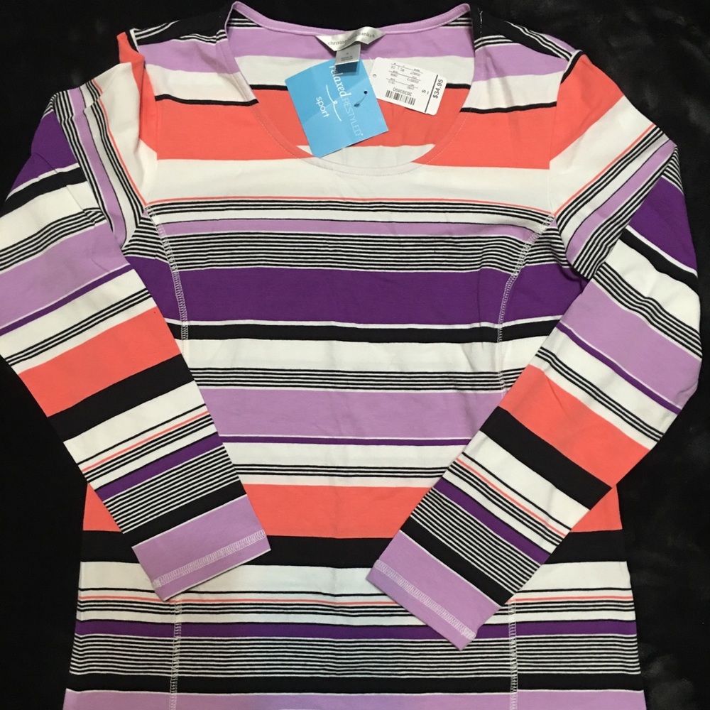 Purple striped long sleeve NWT